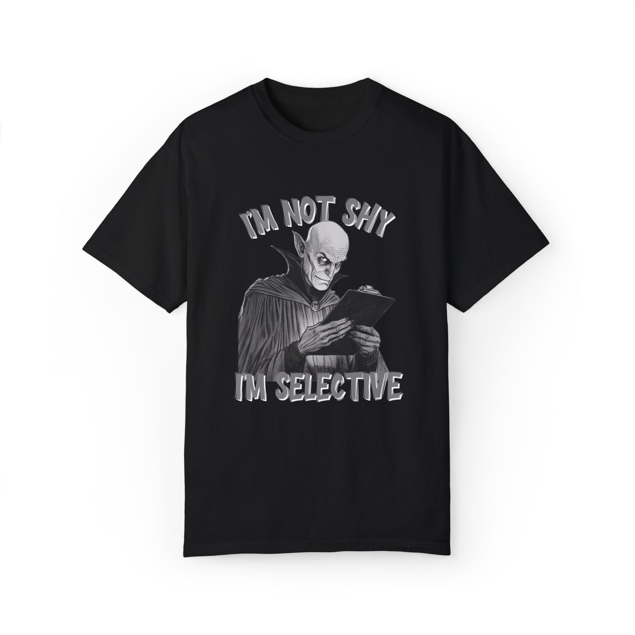 I'm Not Shy, I'm Selective - Antisocial Vampire - Unisex Garment-Dyed T-shirt